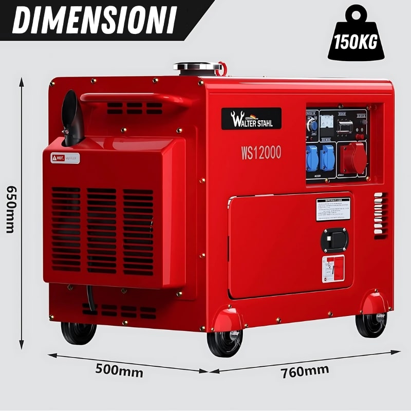 Generatore di Corrente Diesel 9000w 9Kw Silenzioso